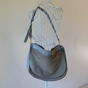 COCCINELLE Leather hobo CAMOSCIO LUNAR suede grey blue crossbody butter soft